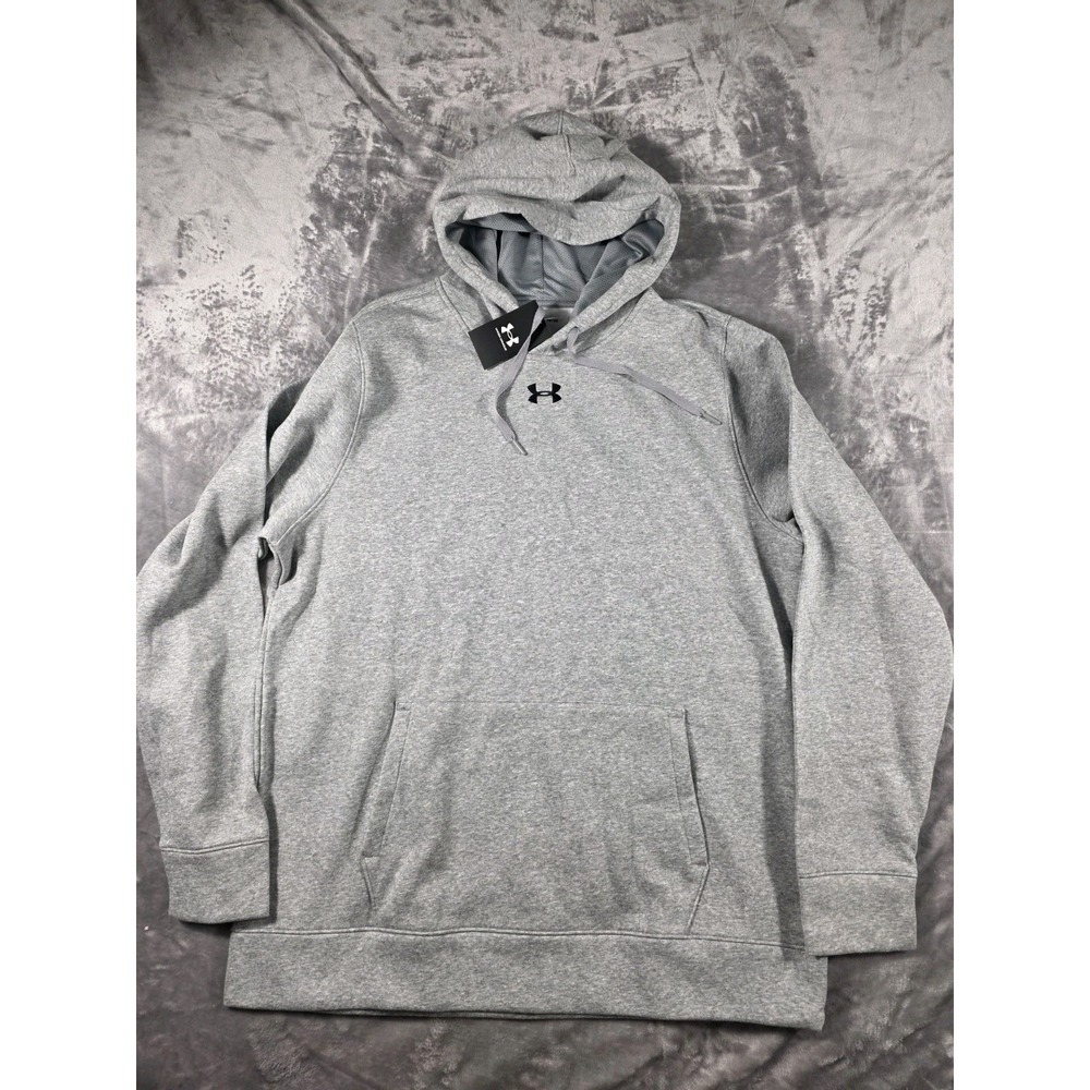 NWT Under‎ Armour Men's XL Hustle Fleece Hoodie Sweatshirt Heather Gray